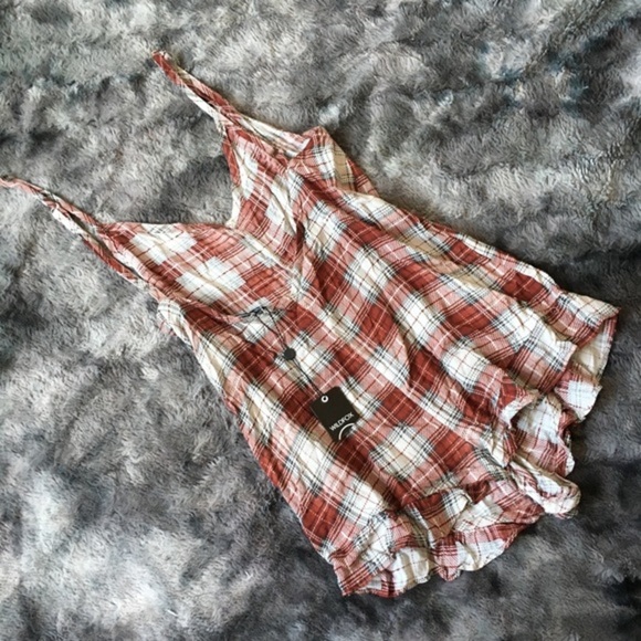 SOFT☁️Wildfox Sunbleached Plaid Ruffle Romper - Picture 7 of 7